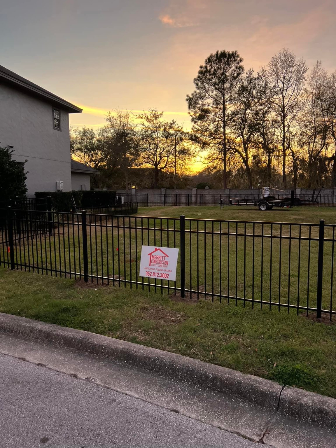 Black aluminum fence